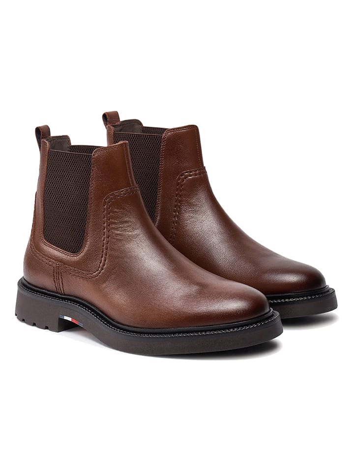 

Tommy Hilfiger Shoes Кожаные ботинки челси коричневого цвета
