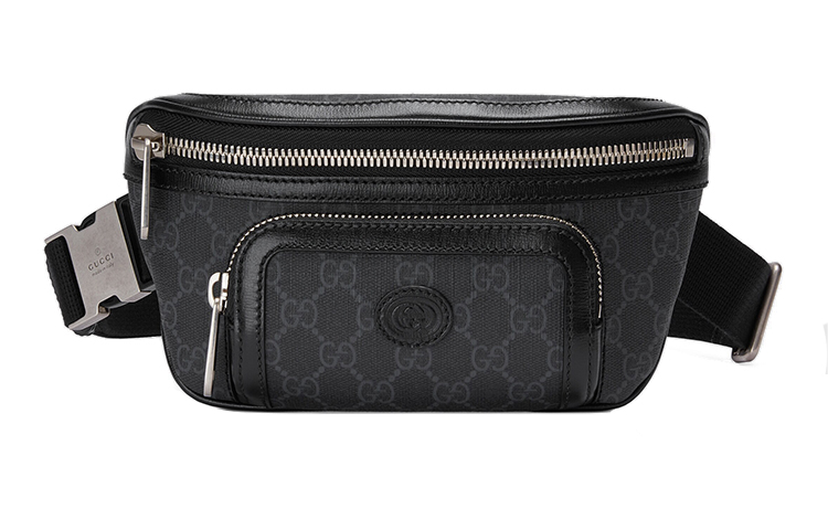 

GUCCI Холщовая сумка через плечо с кожаными деталями