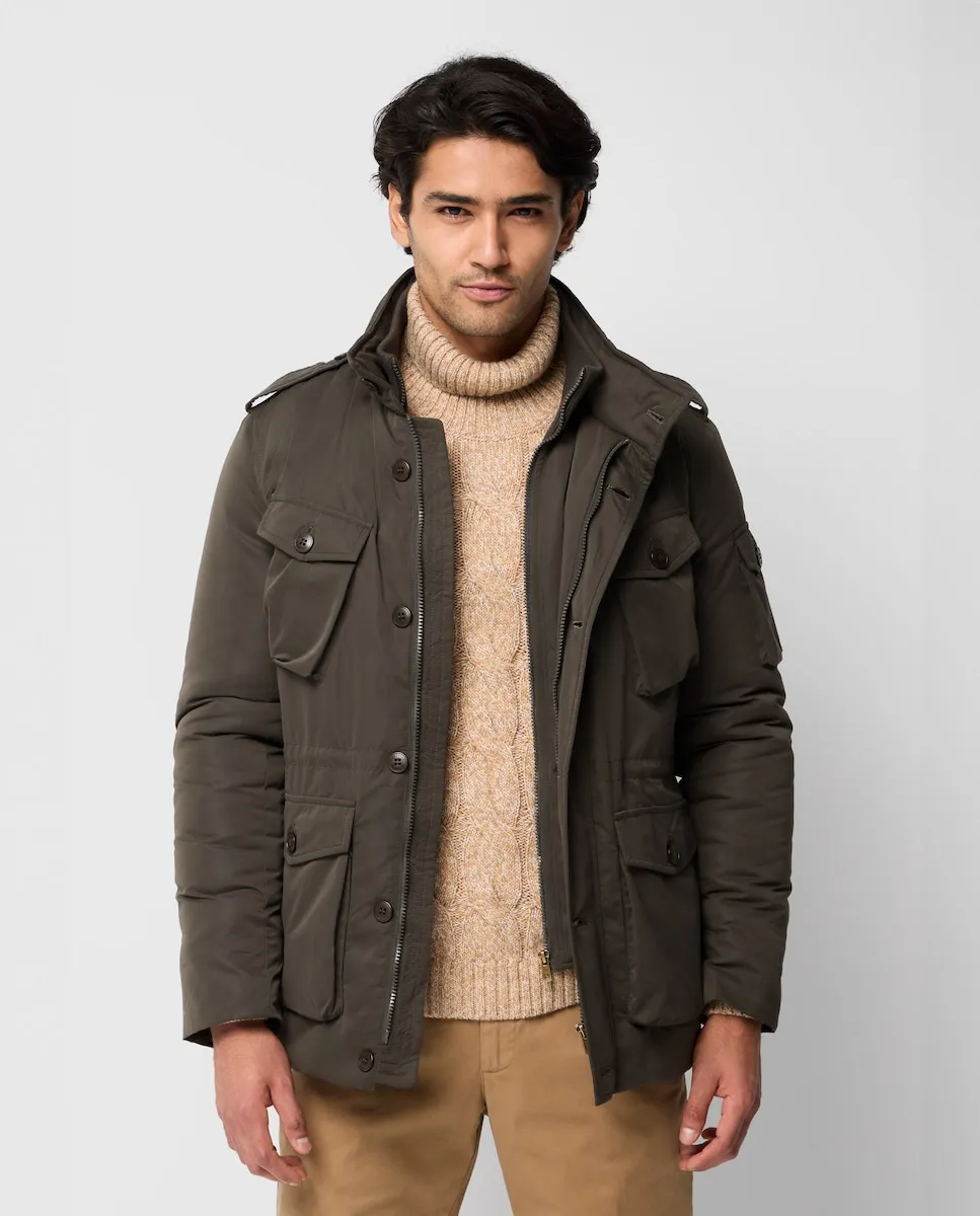 

Мужская парка с пятью карманами и поясом Pertegaz, темно-зеленый