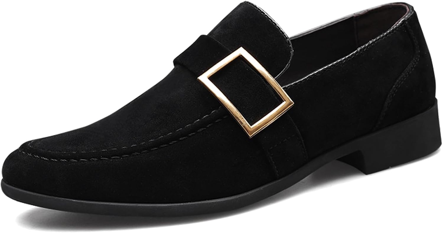 

Мужские замшевые лоферы на каждый день и для бизнеса, с отделкой под пенни, классические удобные мокасины Oigunle, черный