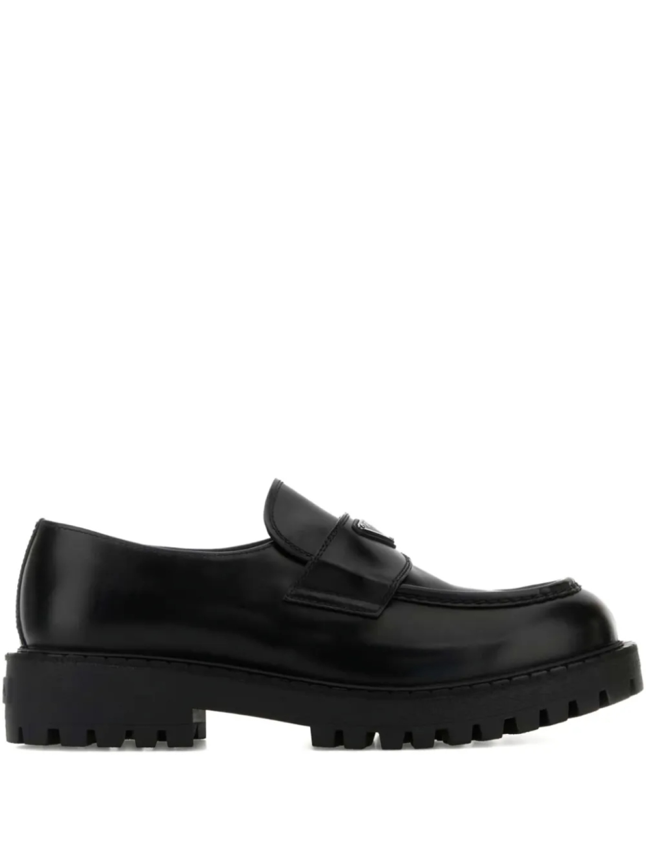

Кожаные мокасины Prada Double Chocolate с логотипом