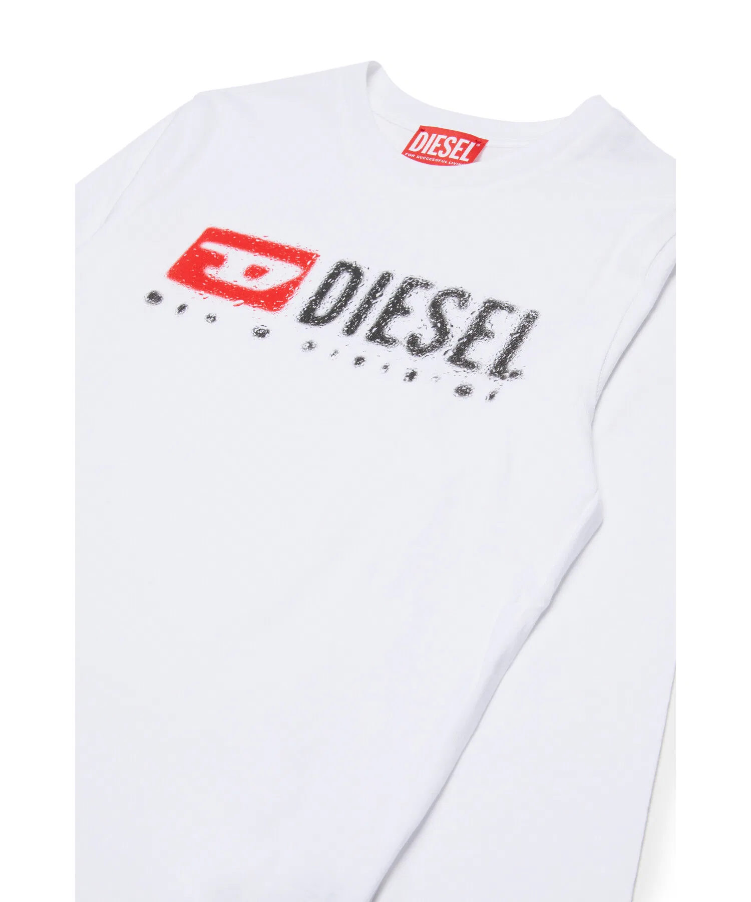 Детская футболка с длинным рукавом DIESEL с логотипом чёрная — фото 2