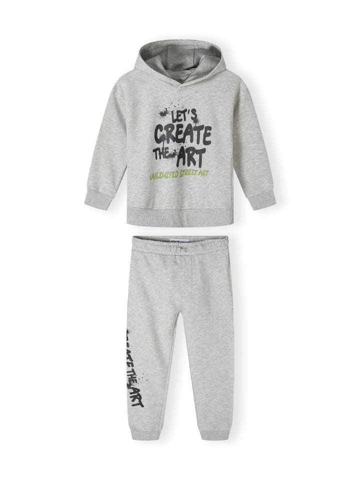 

Minoti Комплект из 2 предметов: спортивный костюм 23fleece124 серого меланжевого цвета