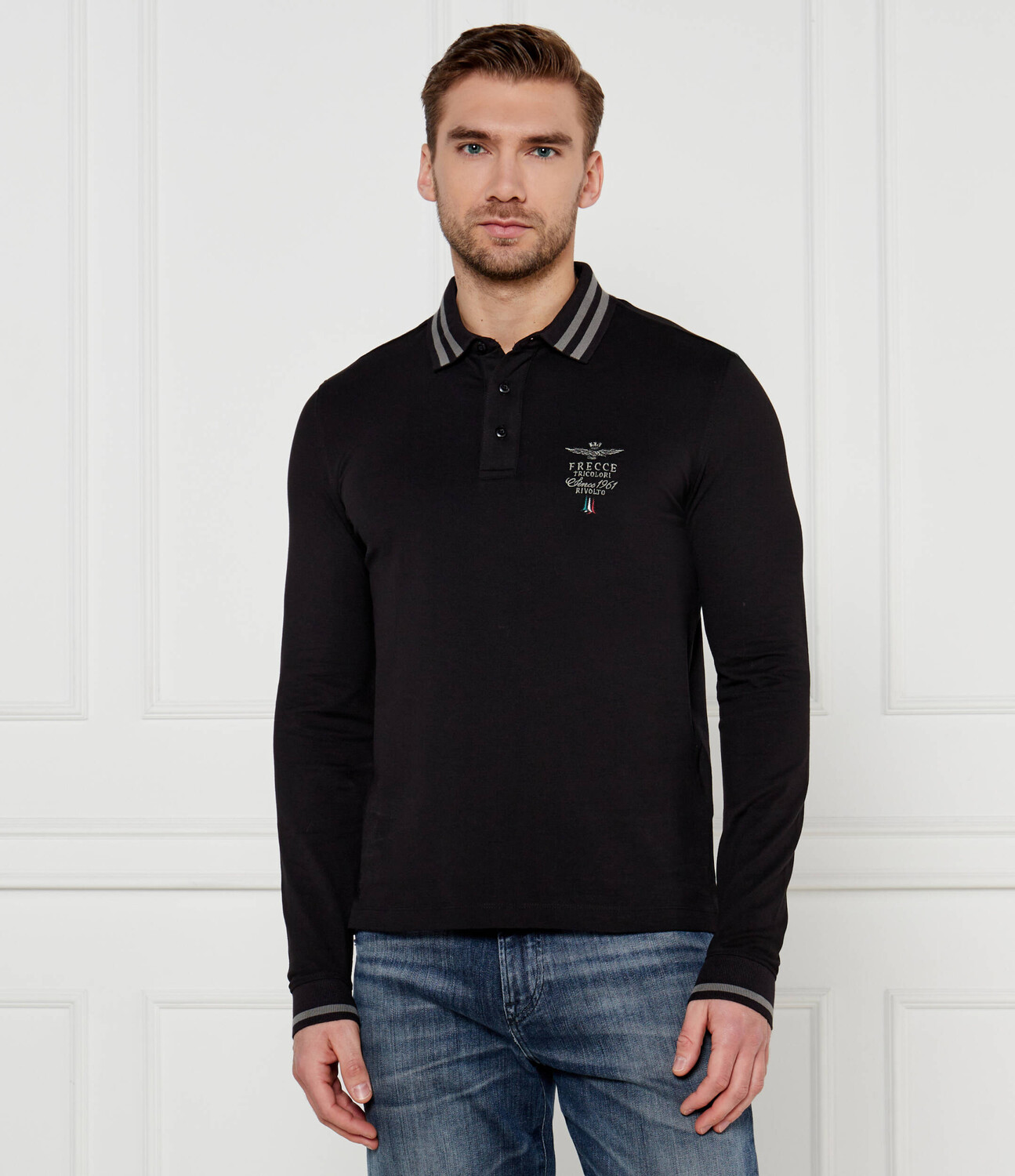 

Поло Aeronautica Militare Slim Fit, черный