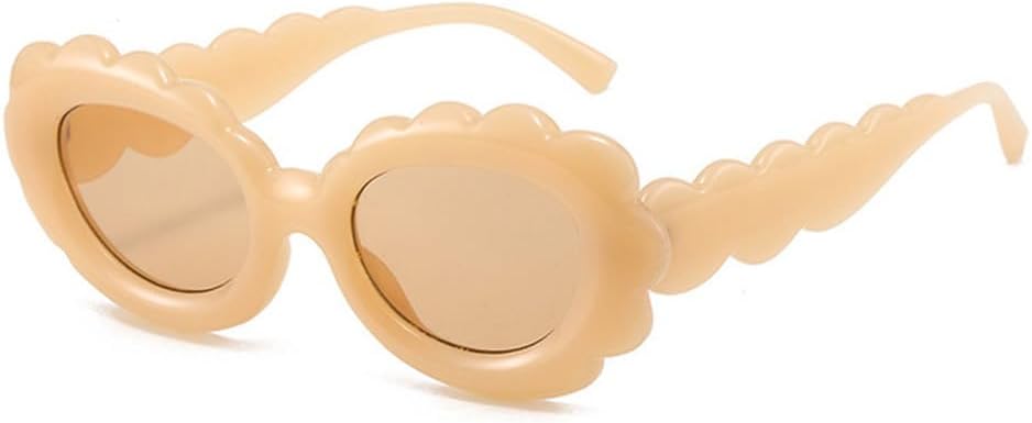 

2027 Модные женские солнцезащитные очки с цветочным рисунком, овальные, в стиле панк, зеркальные, популярные, конфетные оттенки, защита от УФ-излучения UV400 MTZJH, C2tea