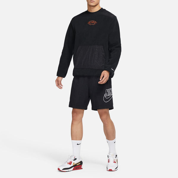 Толстовка Nike CNY Chinese New Year's Edition Therma-Fit Logo Embroidered Loose Fleece Sports Round Neck Pullover Black, черный — фото 3