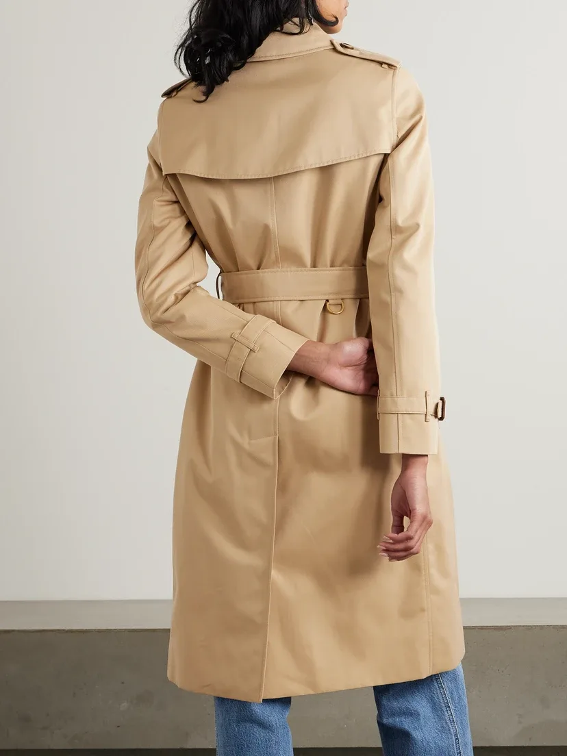 Тренчкот Burberry Кенсингтон, длинный, бежевый — фото 4