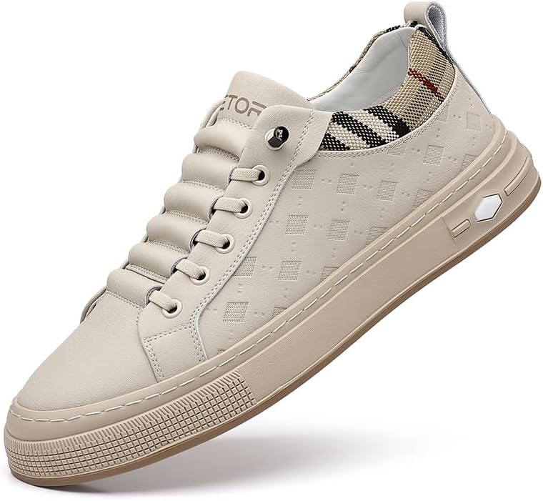 

Мужские осенние новые модные повседневные кроссовки из натуральной кожи, дышащие, с тонкой кожей, противоскользящие, легкие, низкие, на шнуровке, для ходьбы и спорта Lhyxu, песочный