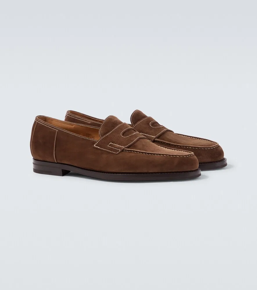 Замшевые лоферы Lopez John Lobb, коричневый