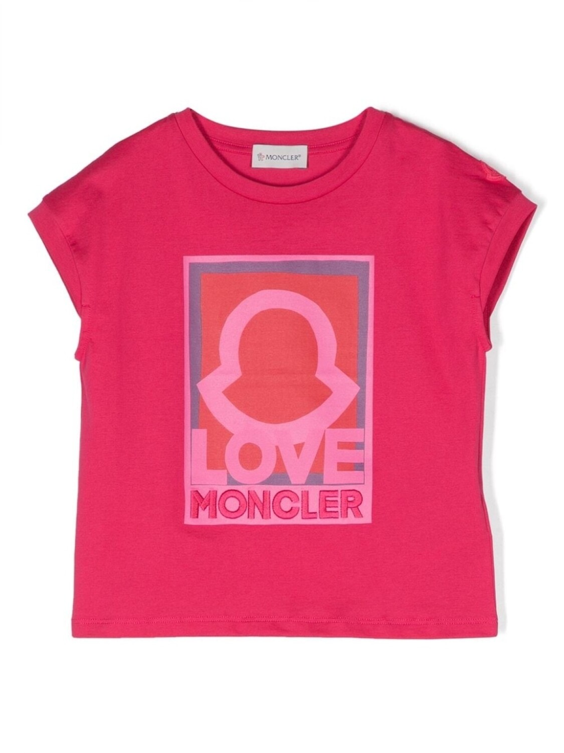 

Moncler Enfant футболка с вышитым логотипом, розовый