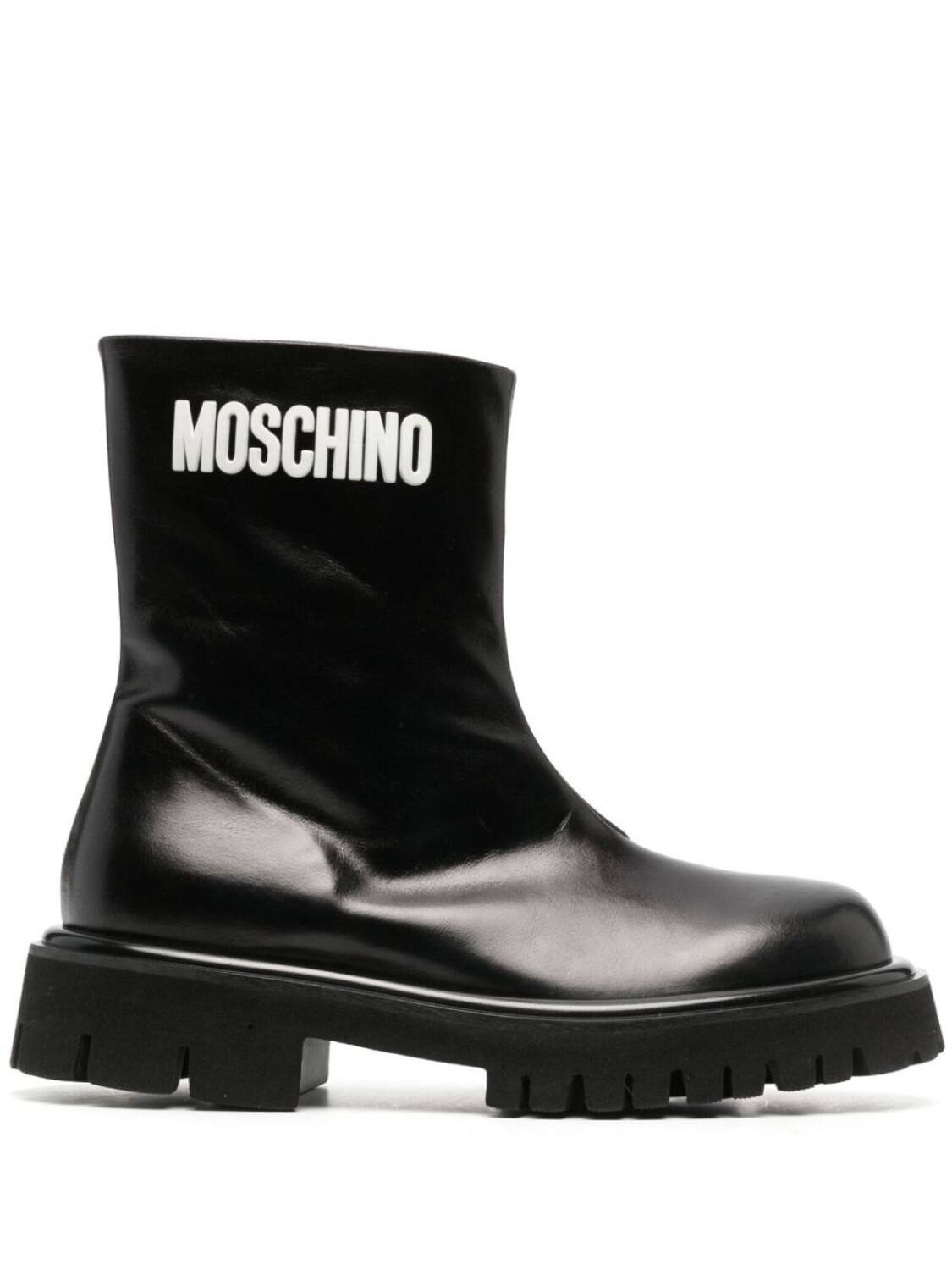 

Moschino ботинки на молнии с тисненым логотипом, черный