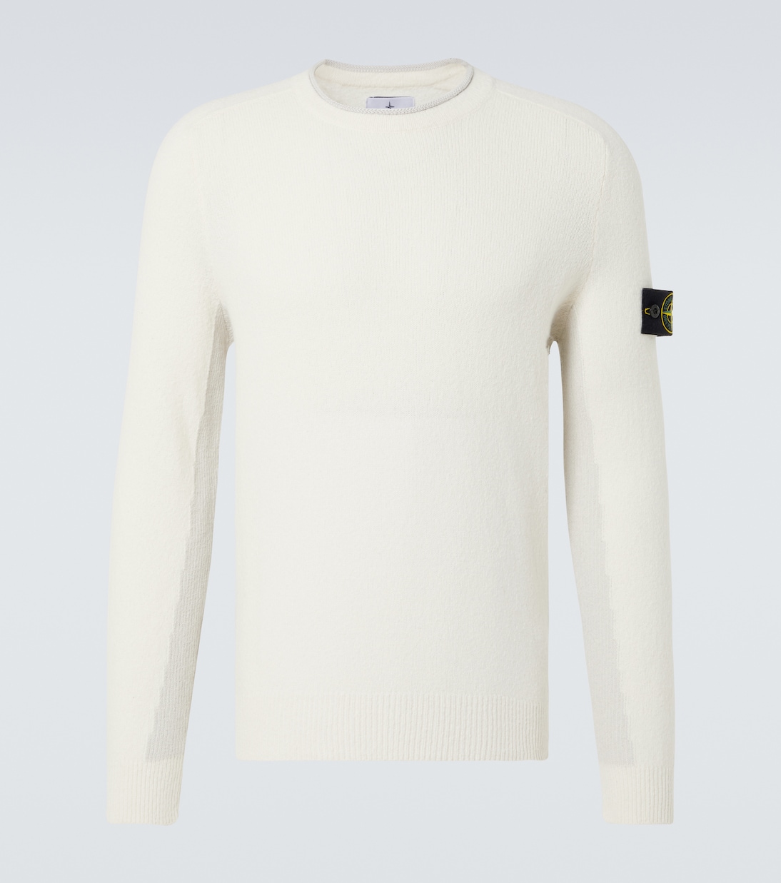 

Свитер Compass из смесовой хлопковой ткани Stone Island, слоновая кость