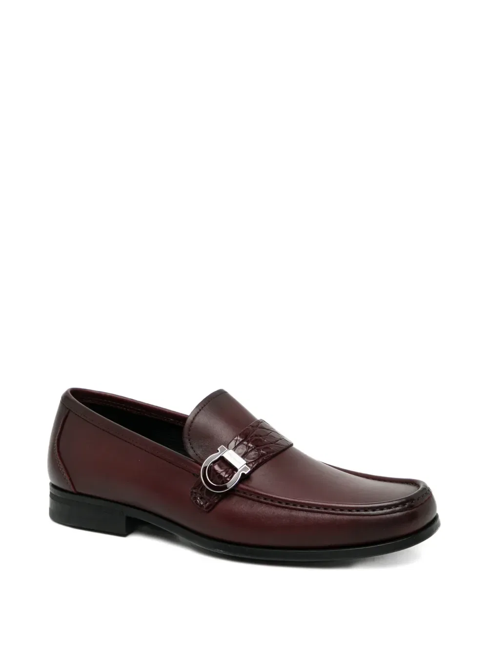 Кожаные лоферы Gancini Ferragamo, красный — фото 2