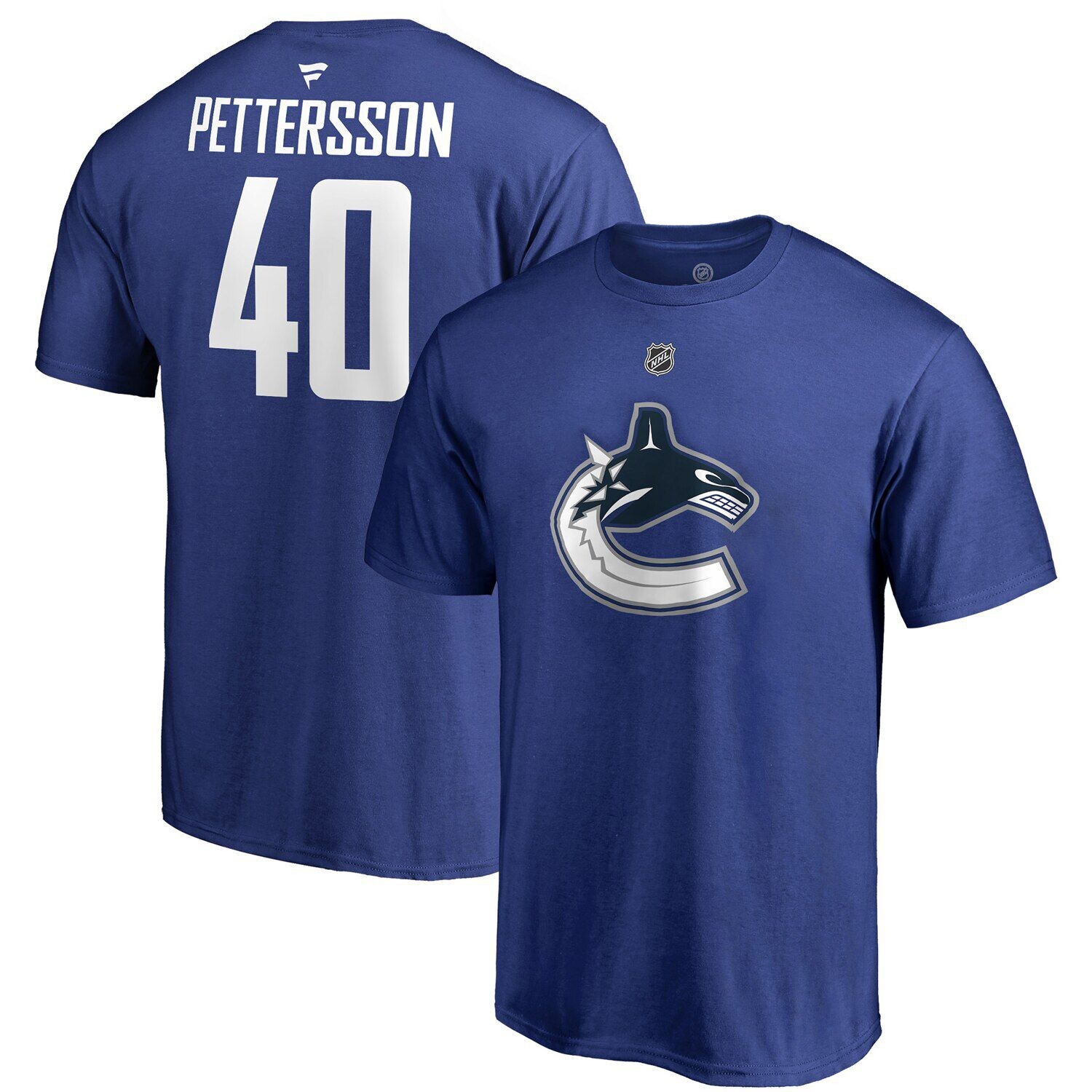 

Мужская синяя футболка с фирменным логотипом Elias Pettersson Vancouver Canucks Team и аутентичным именем и номером Stack Fanatics, Синий, Мужская синяя футболка с фирменным логотипом Elias Pettersson Vancouver Canucks Team и аутентичным именем и номером 