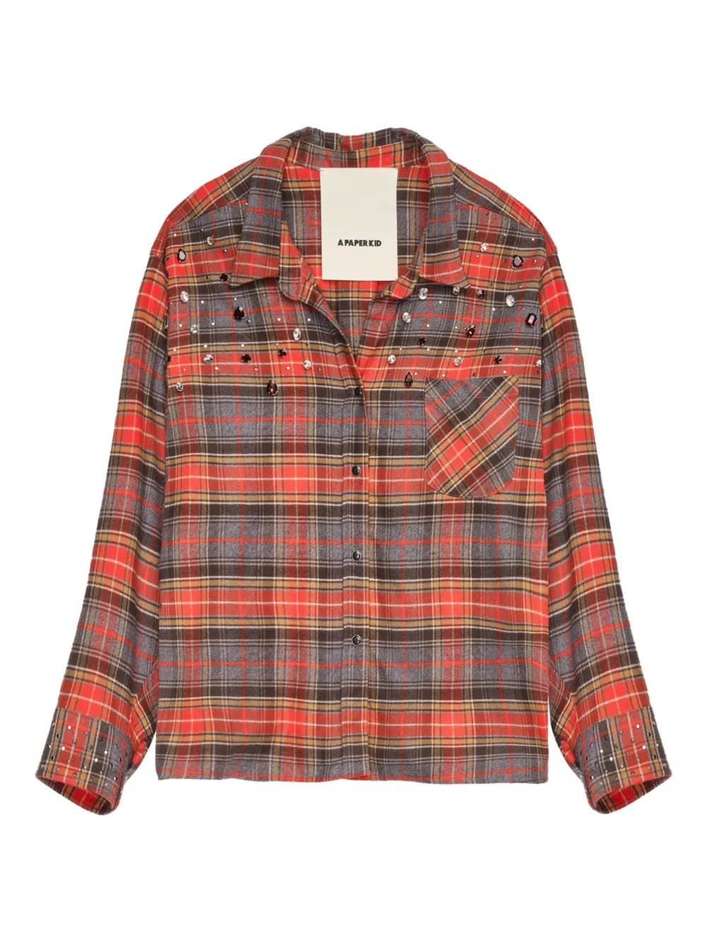 

Декорированный топ в клетку A Paper Kid, красный