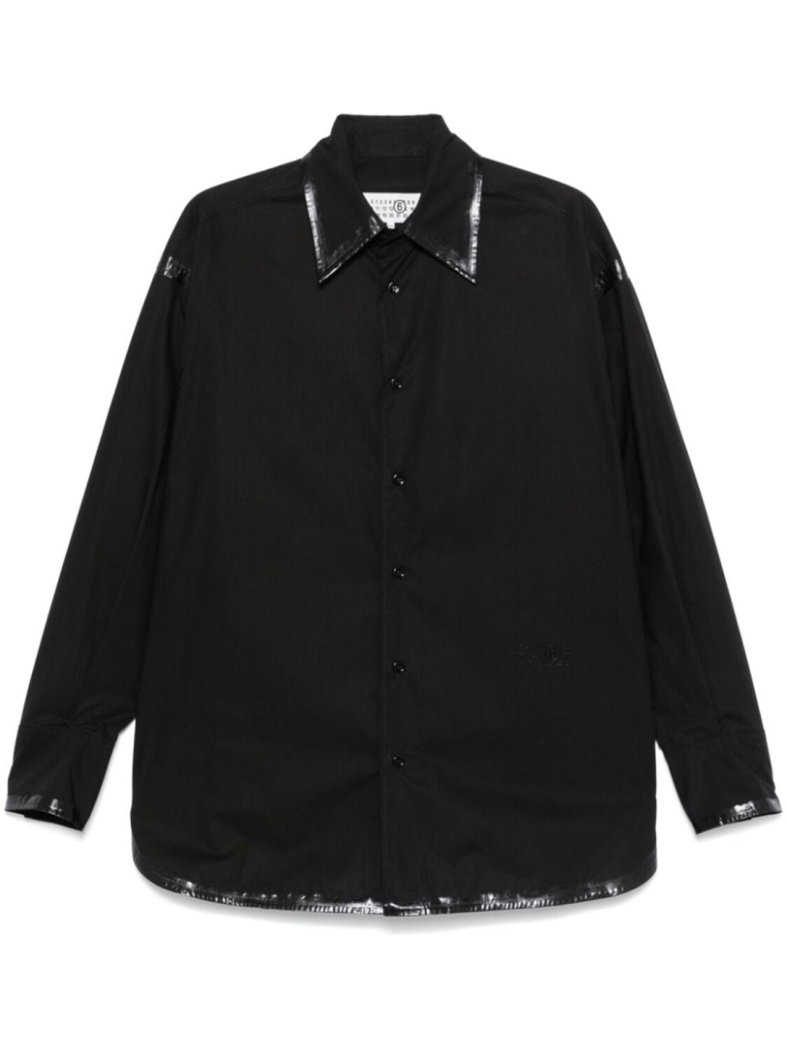 

MM6 Maison Margiela рубашка с отделкой из покрытия, черный