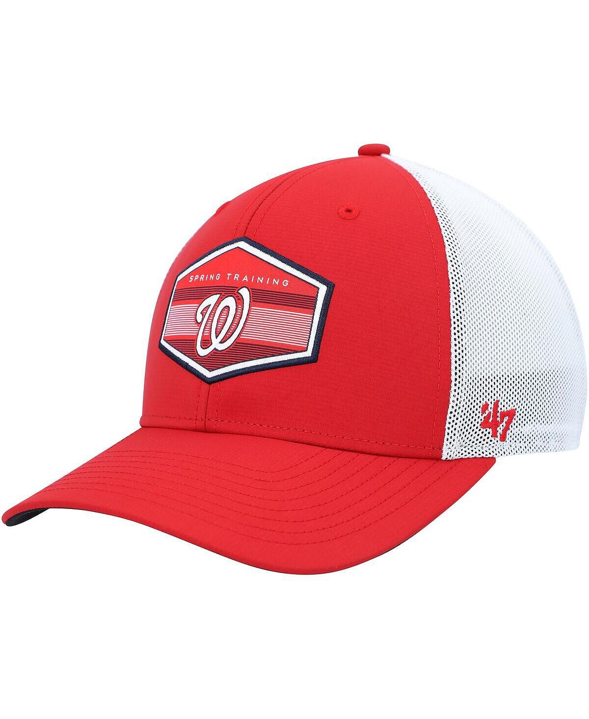 

Мужская красно-белая кепка Washington Nationals Spring Training Burgess Trucker Snapback '47 Brand