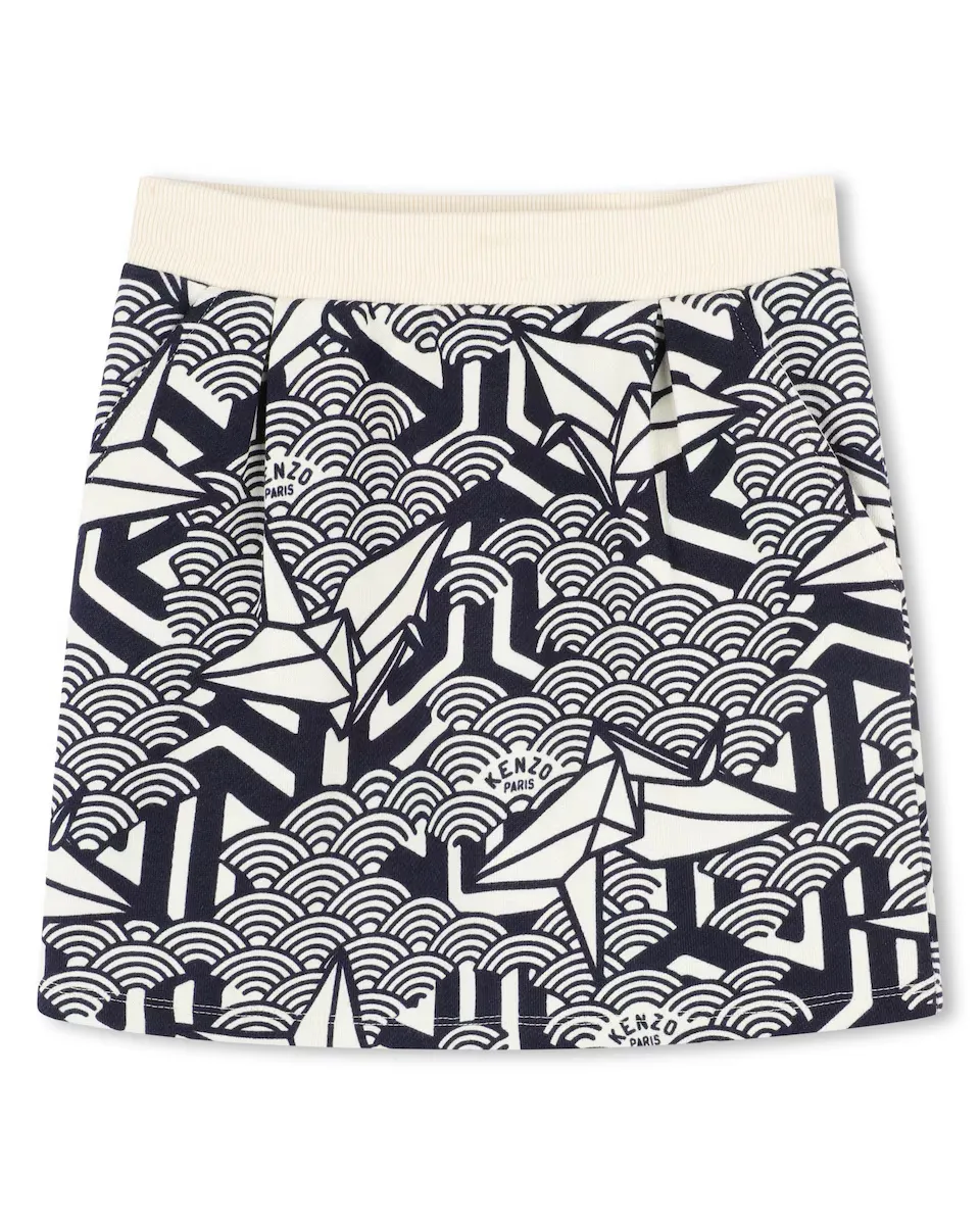 

Юбка для девочки из синего хлопка Kenzo Kids, тёмно-синий