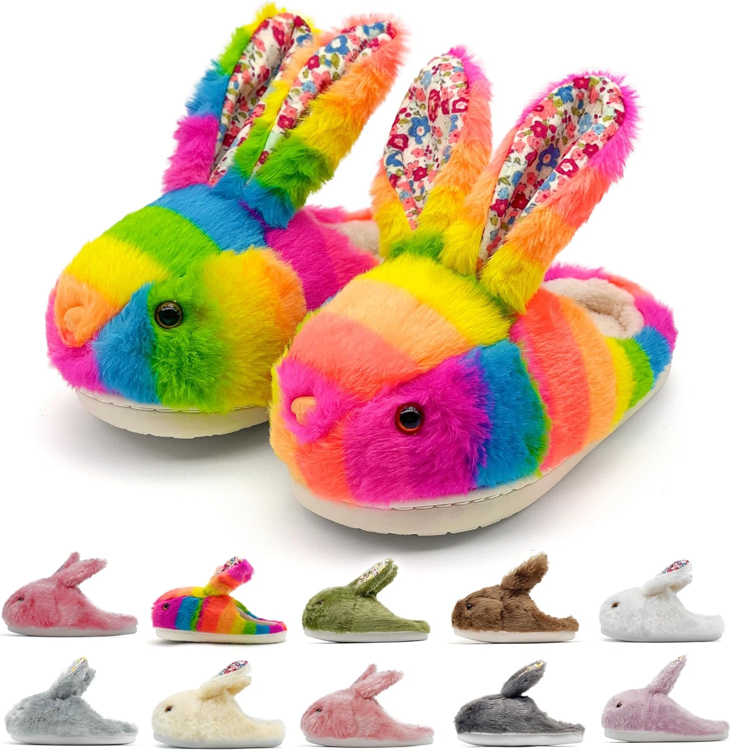 

Домашние тапочки в виде зайчиков для женщин и мужчин Vinnercoco, Rainbow