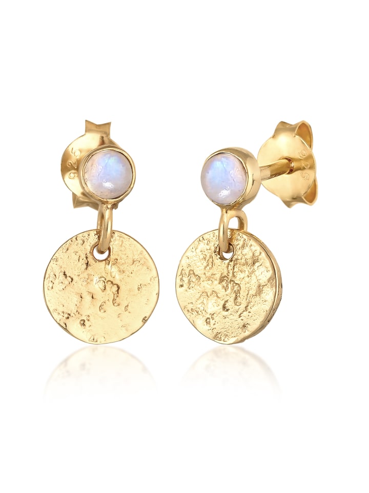 

Elli Серьги из серебра 925 пробы в форме диска, покрытые золотом