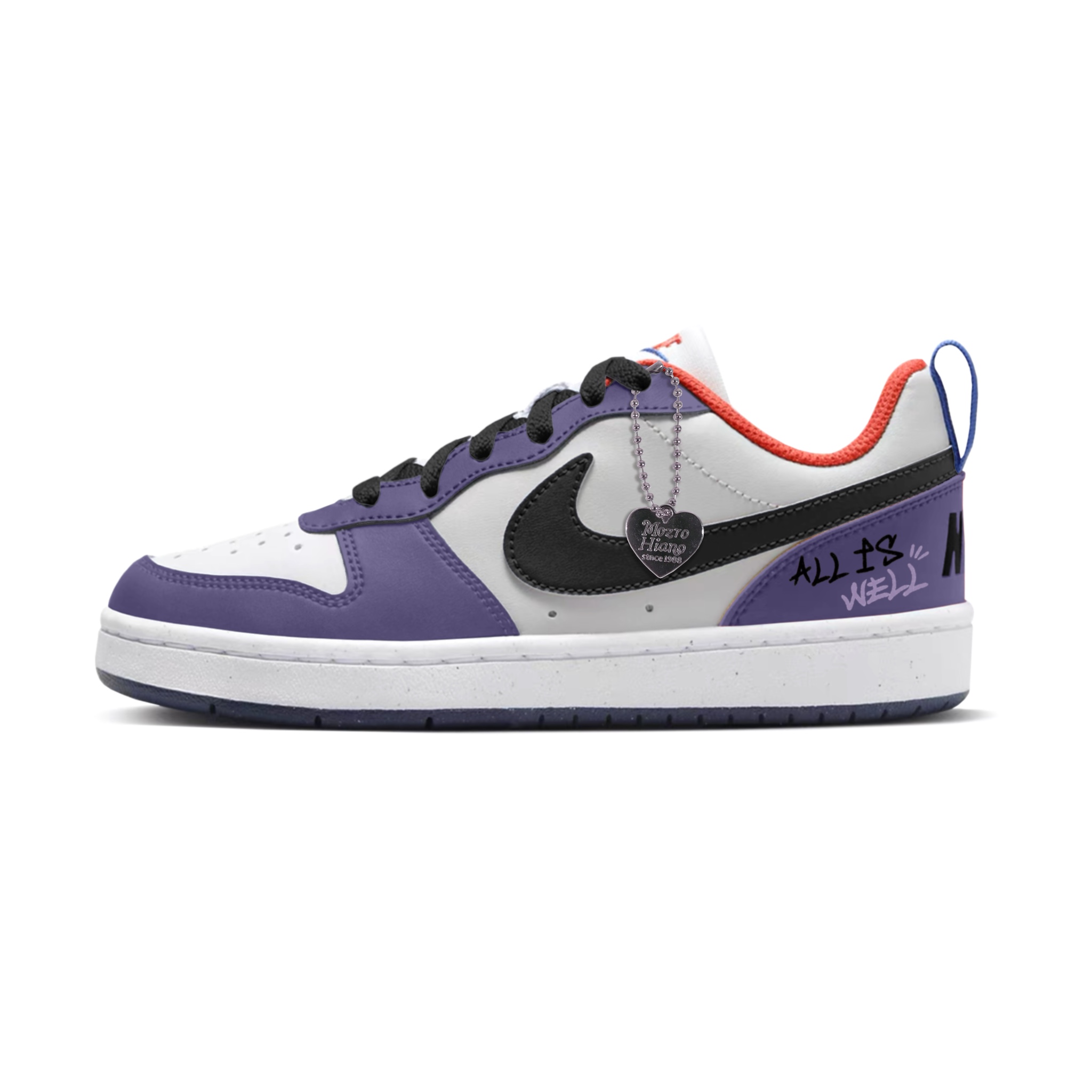 

Дышащие низкие кроссовки для скейтбординга Court Borough Low для детей и подростков Nike, фиолетовый/синий