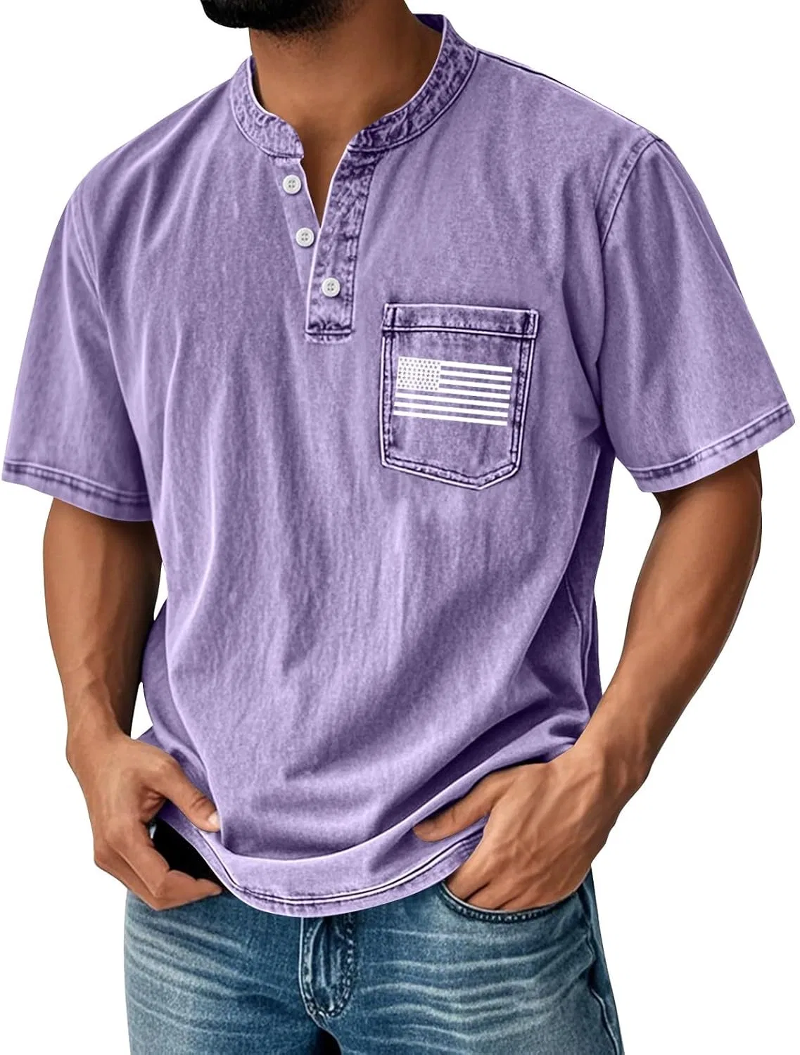Футболка мужская с патриотическим дизайном, 1-light Purple, M-3XL