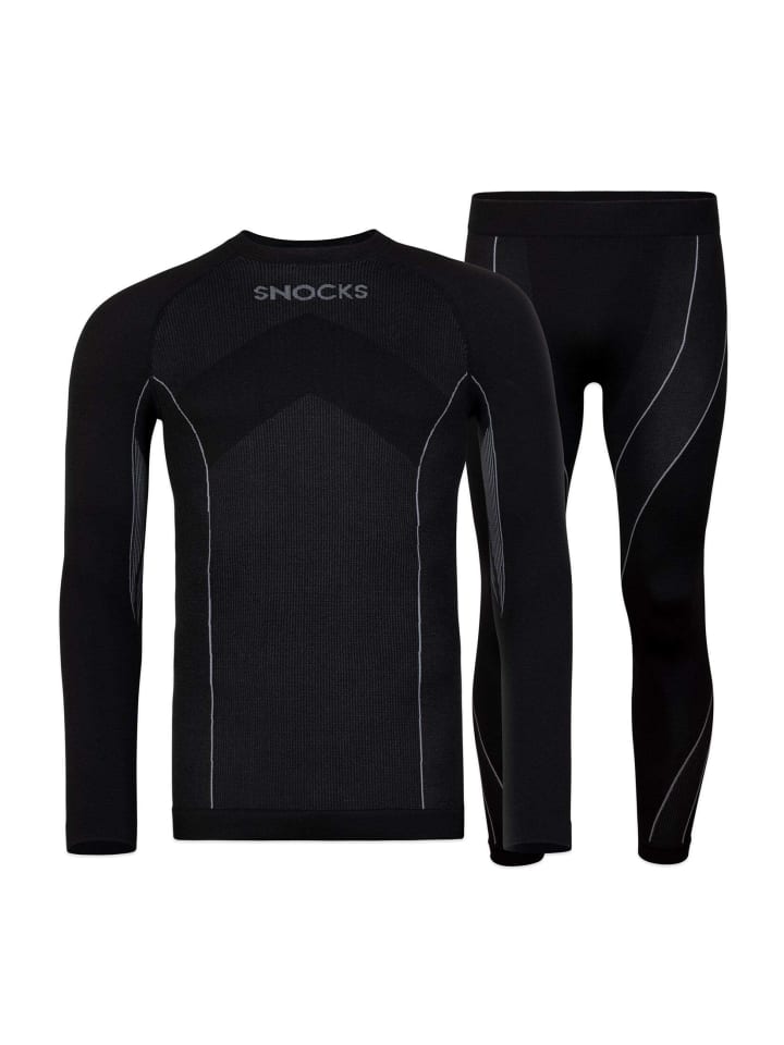 

SNOCKS Термобелье с отверстиями для больших пальцев, 1 комплект, черное