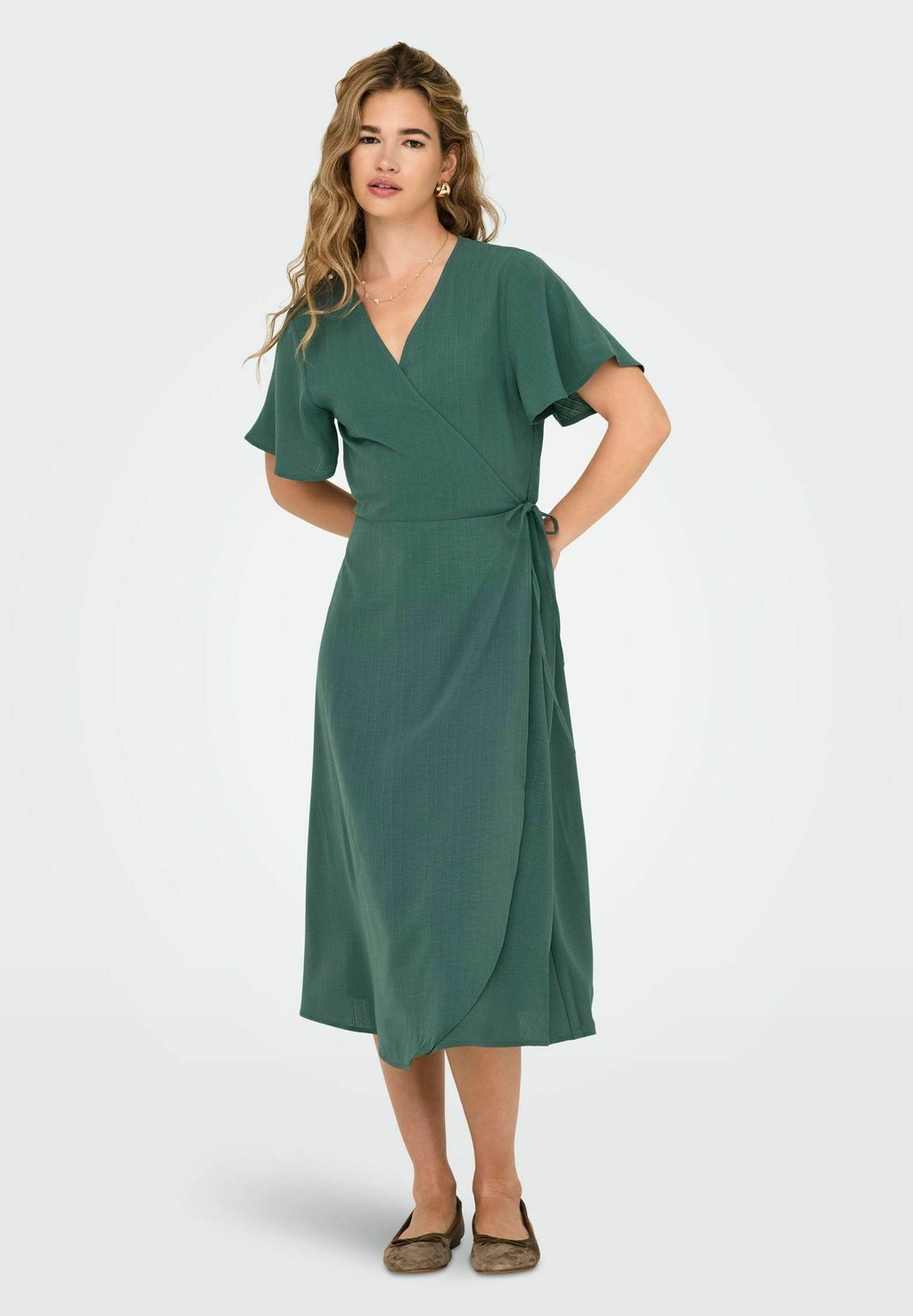 

Повседневное платье ONLCALI MIDI WRAP DRESS ONLY, хаки