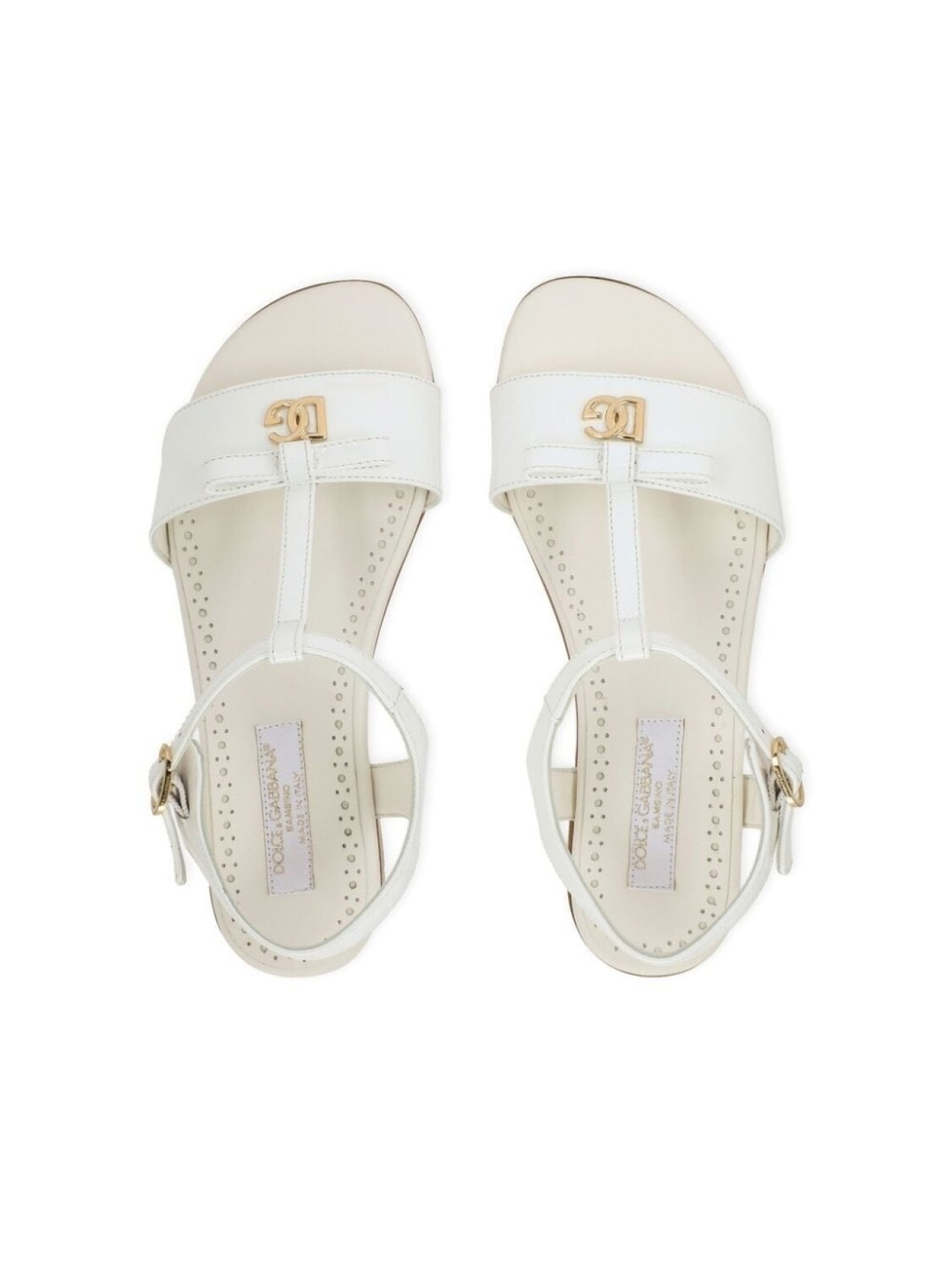 Dolce & Gabbana Kids лакированные босоножки с логотипом DG, белый — фото 4