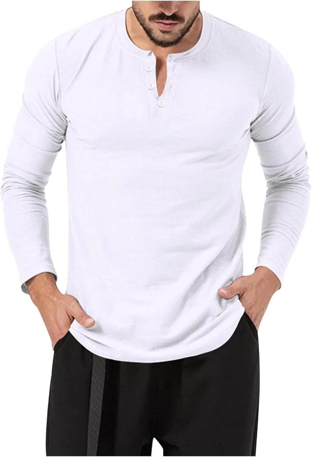 

Мужская футболка с длинным рукавом и V-образным вырезом Muscularfit