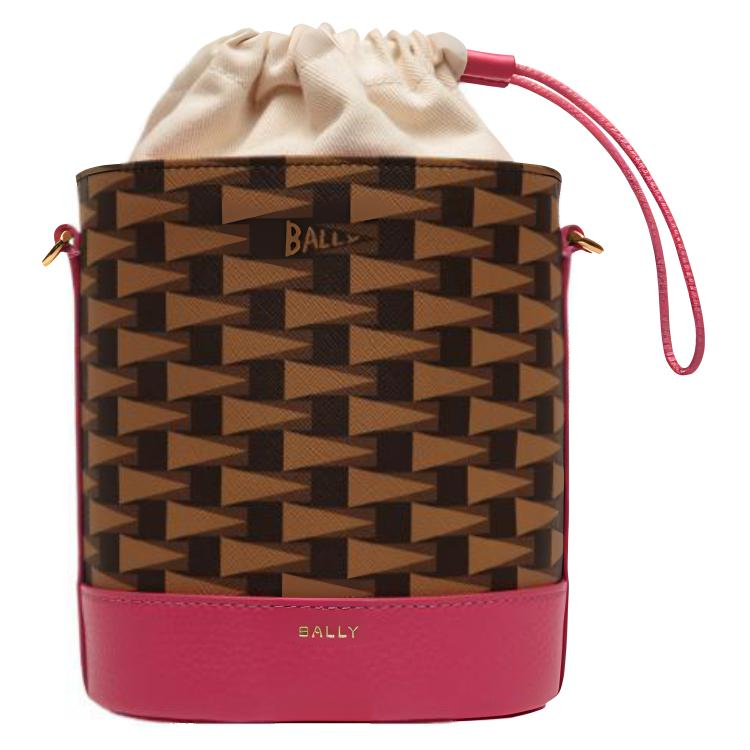 

BALLY Кожаная сумка-ведро из коровьей кожи, средний размер, женская, розовая