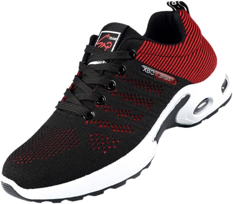 

Мужские спортивные кроссовки большого размера, модные, из дышащего сетчатого материала, противоскользящие и прочные, подходят для бега, активного отдыха, повседневного использования и занятий в спортзале Clolinde, черный/красный