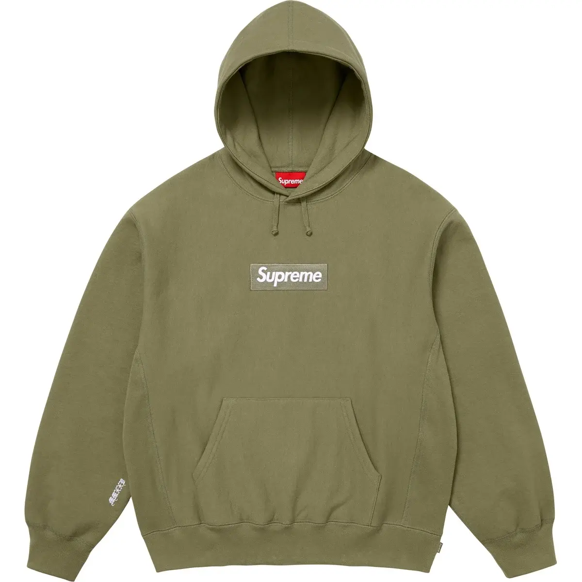 

Толстовка с капюшоном и логотипом Box Logo, осень/зима 2025, неделя 2015, унисекс Supreme, оливковый зеленый