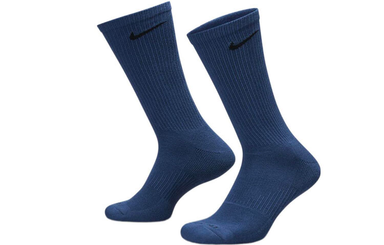 Мужские носки Nike до середины икры, цвет 1 set of 3 double (blue/light blue/gray) — фото 3