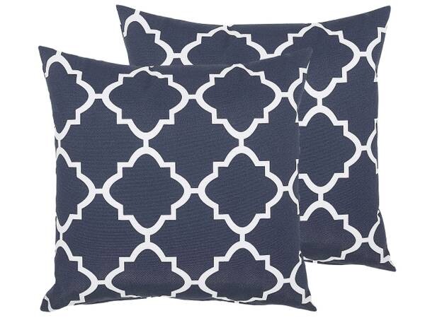 

Подушка Beliani 2 шт SOFADES, 40x40x40 см цвет blau/marineblau/weiß