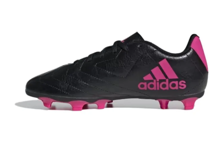 Adidas Детские футбольные бутсы GOLETTO VII низкие, устойчивые к истиранию, черно-розовые