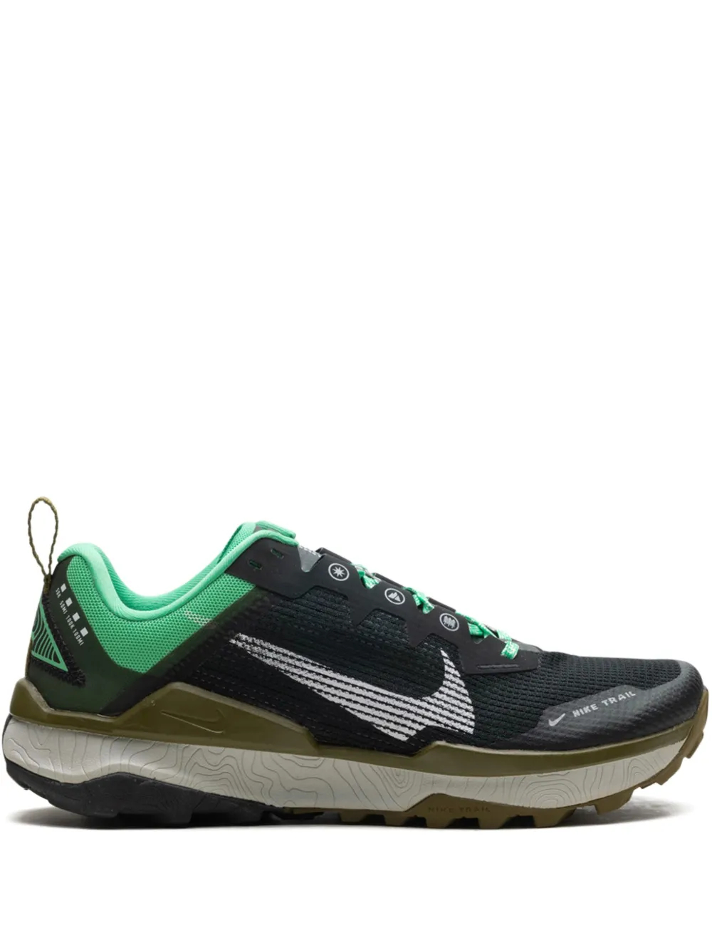 

Кроссовки React Wildhorse 8 Black/White/Spring Green Nike, черный