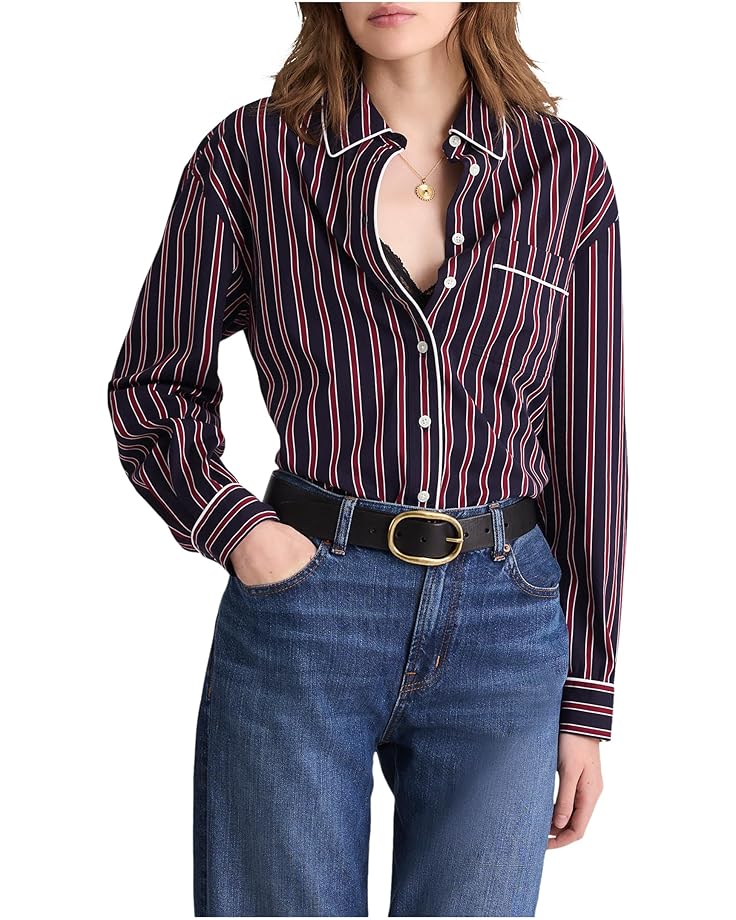 

Женская блузка Madewell Effortless, Red/Navy Stripe