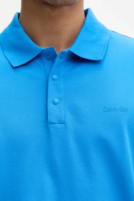 Поло Calvin Klein из хлопка, синий — фото 4