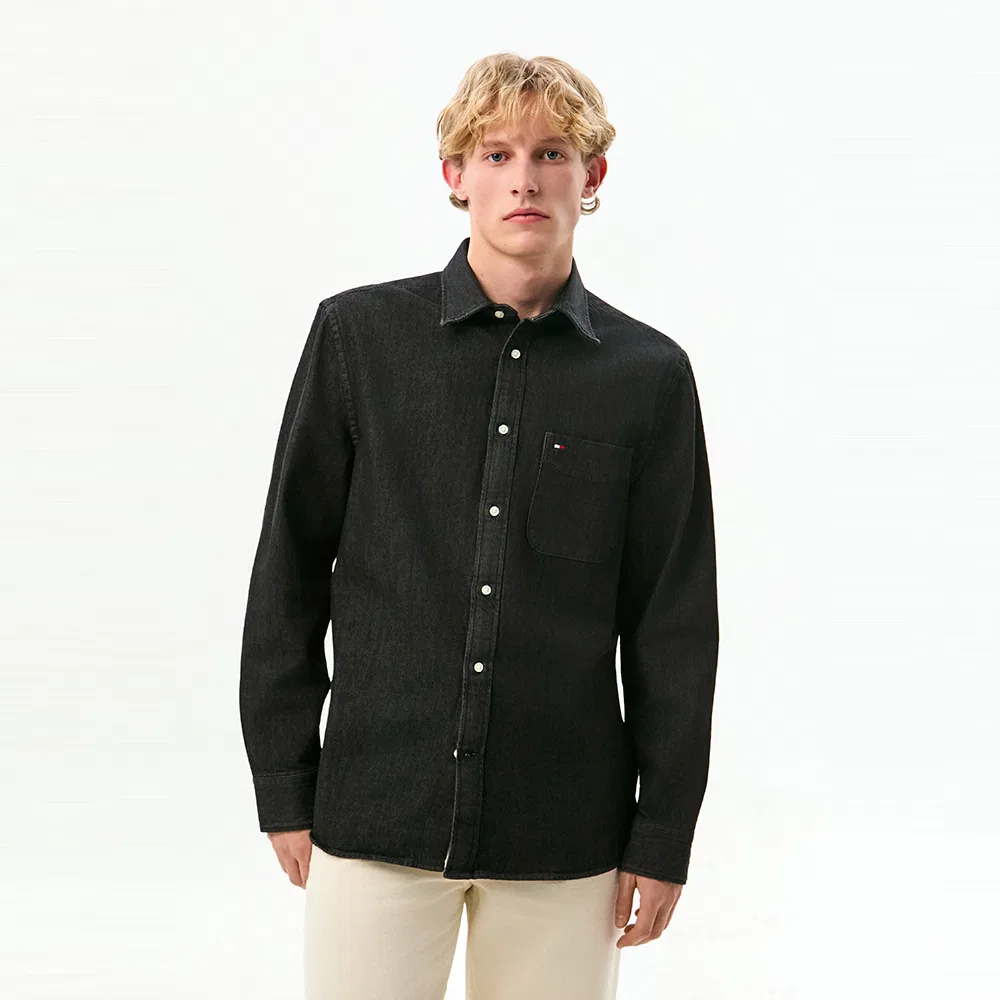 Мужская джинсовая рубашка Regular Fit, серая, от Tommy Hilfiger