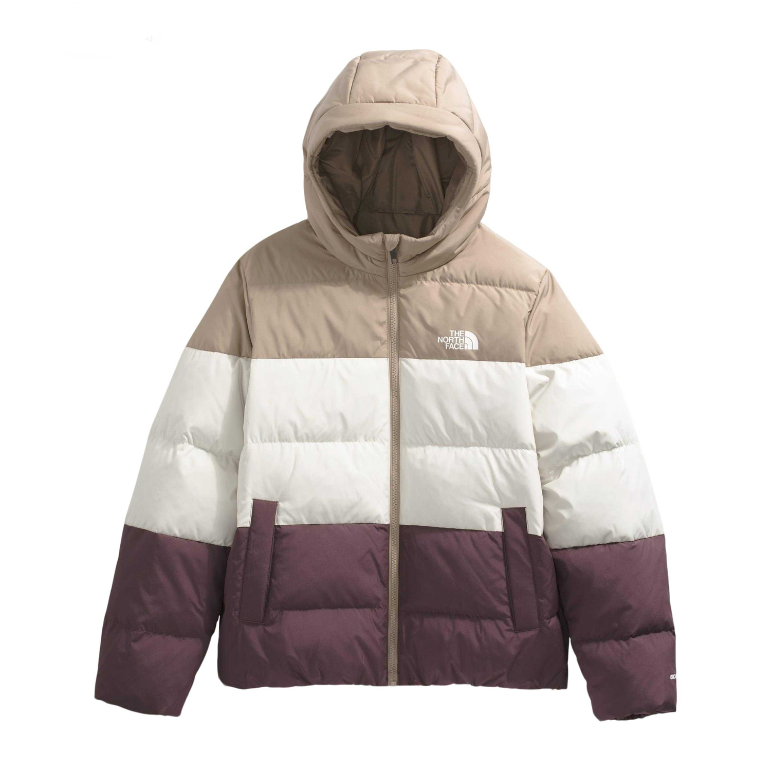 

Детская куртка с капюшоном Moderate THE NORTH FACE, mushroom серый/белый sand dune