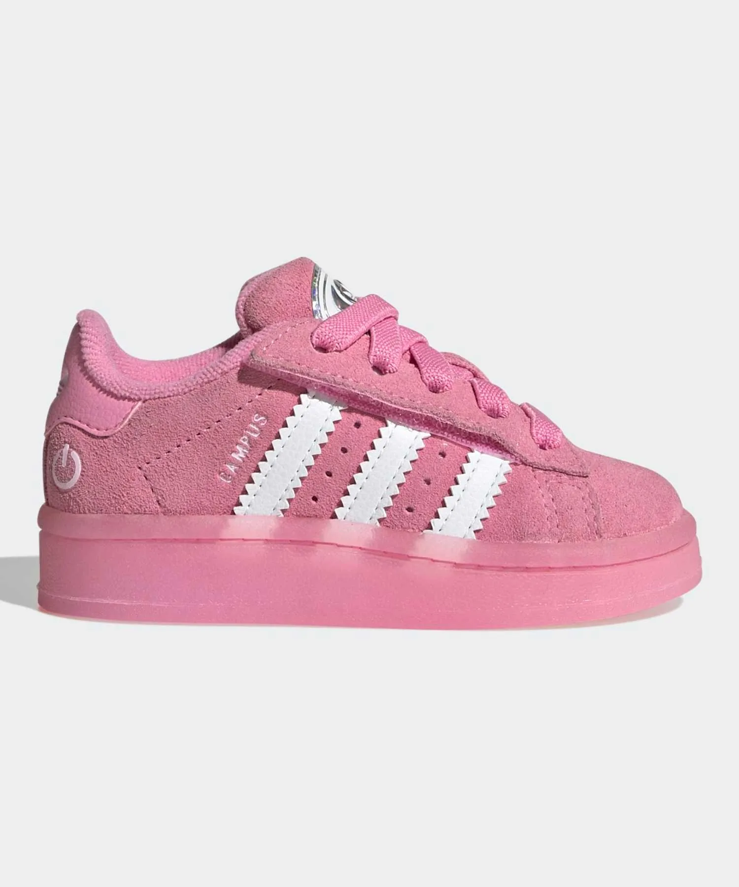 Детские кроссовки с подсветкой и эластичными шнурками Campus 00s LED adidas Originals розовые