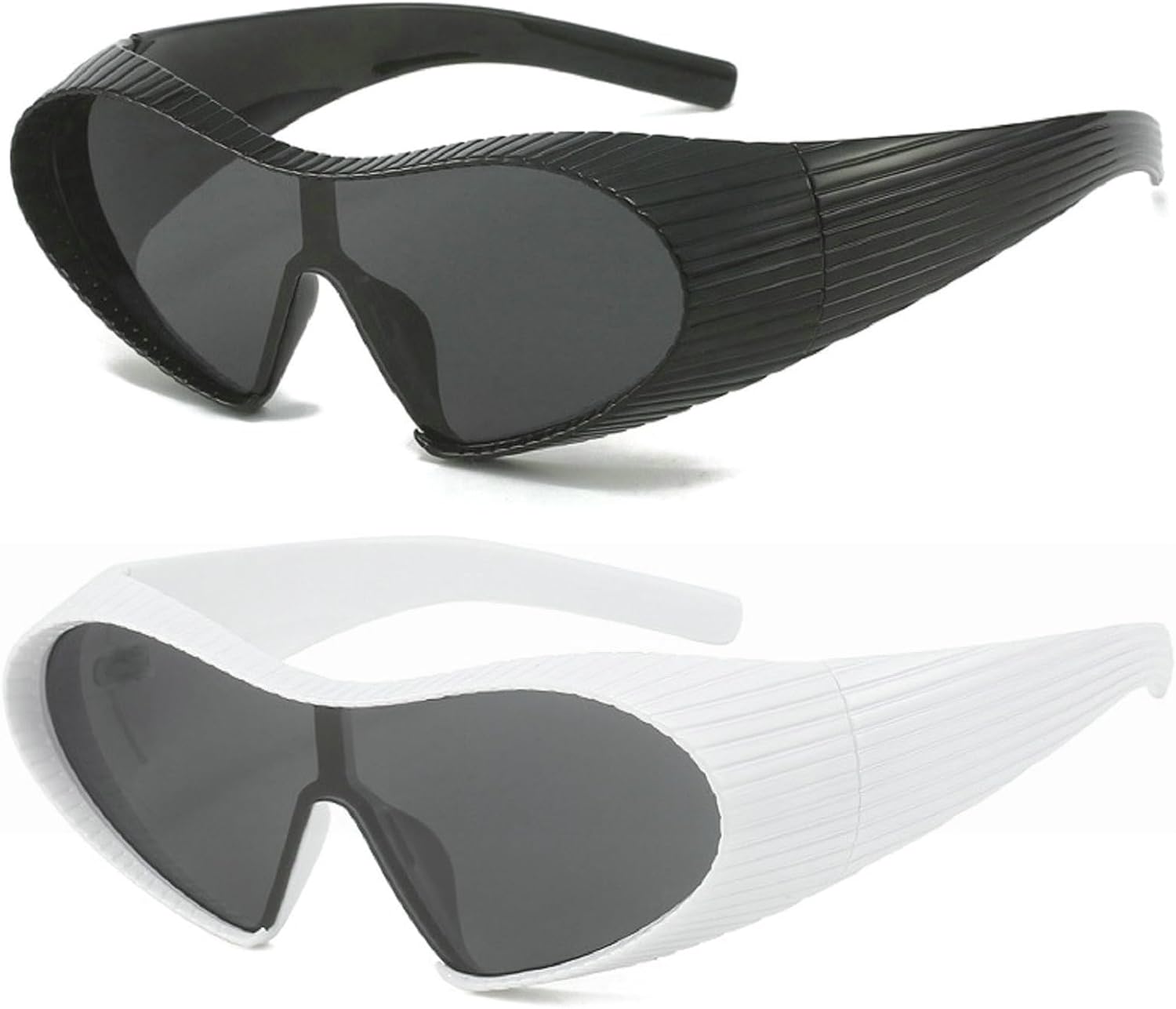 

Модные солнцезащитные очки-«кошачий глаз» большого размера для женщин и мужчин, с крупной оправой, цельные, с защитой от УФ-излучения, в стиле 2000-х mincl, 2pcs-black&white