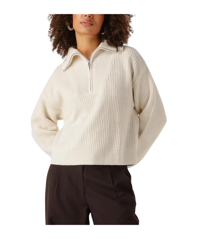 

Вязаный свитер с полузастежкой-молнией от Washington Envii, белый