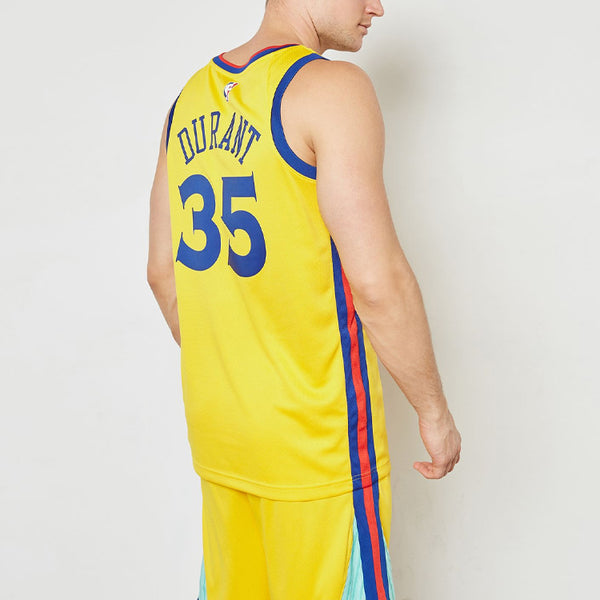 Спортивная футболка kevin durant nba city ed swingman golden state warriors jersey yellow Nike, желтый — фото 4