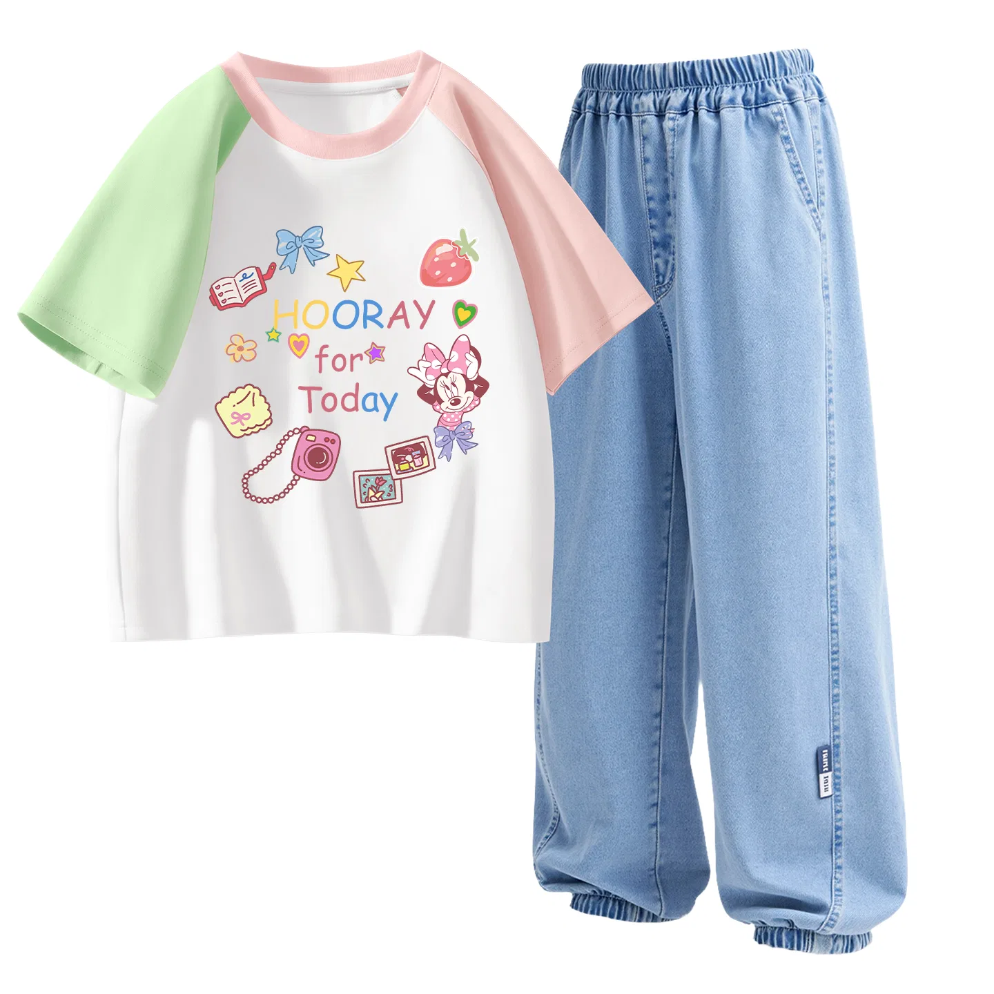 Спортивный костюм для детей Disney Casual Sportswear 2 Piece Set зеленый/розовый/голубой