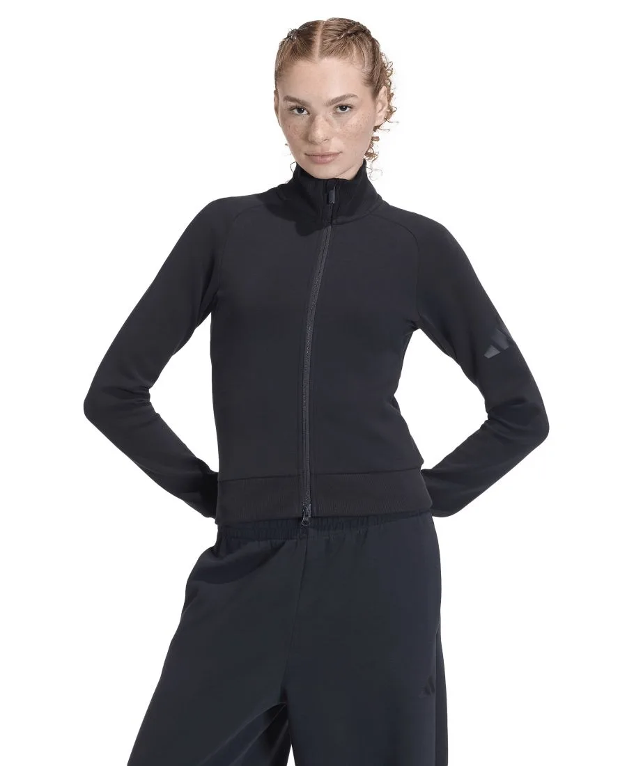 Женская облегающая спортивная куртка Adidas, черный