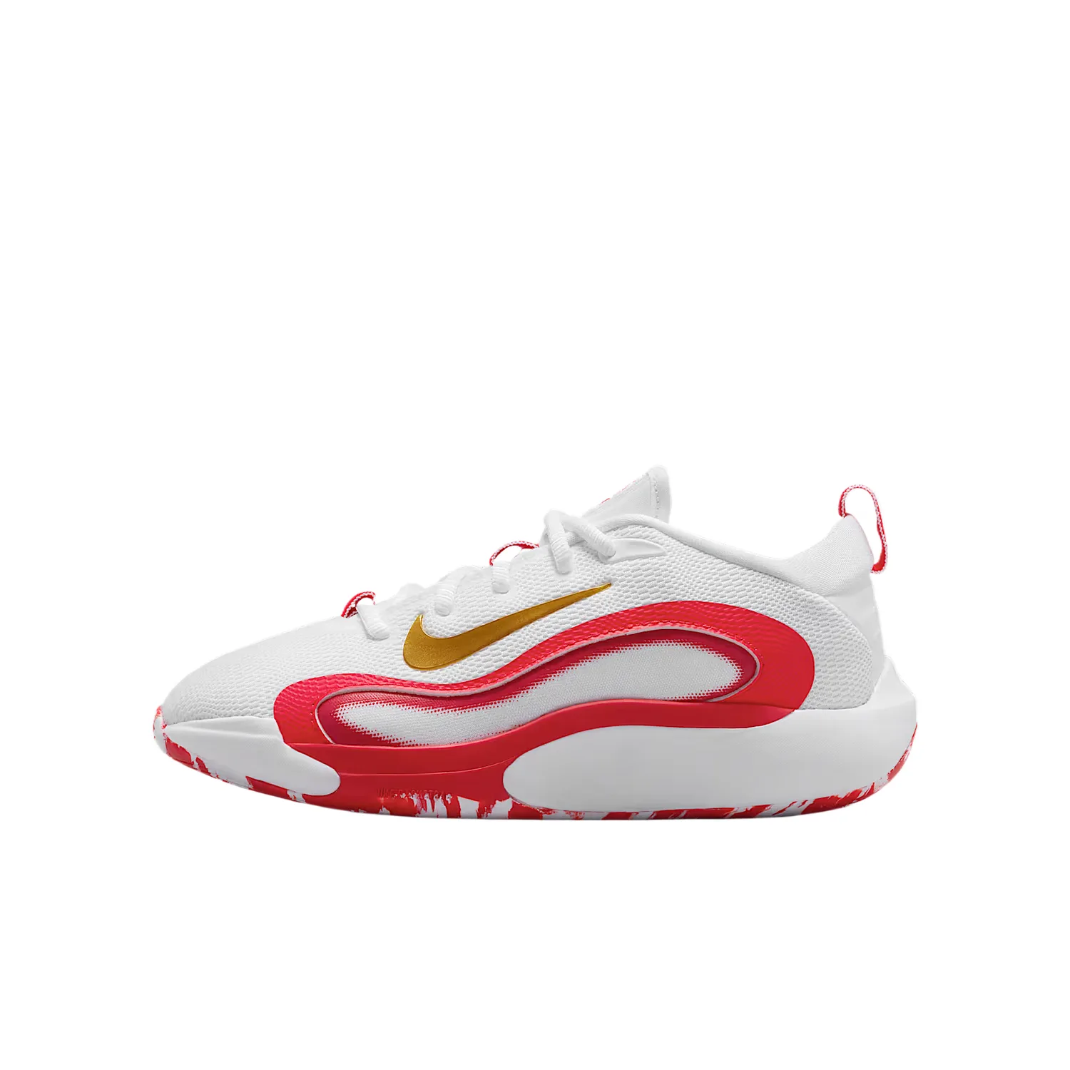 ISOFLY Rebound And Breathable низкие баскетбольные кроссовки для детей Nike, White/University Red/Metallic