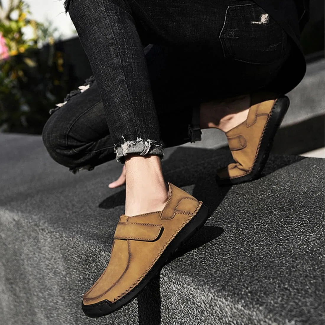 Лоферы мужские повседневные, неопознанный бренд, модель Men’s Loafers, желтый — фото 3