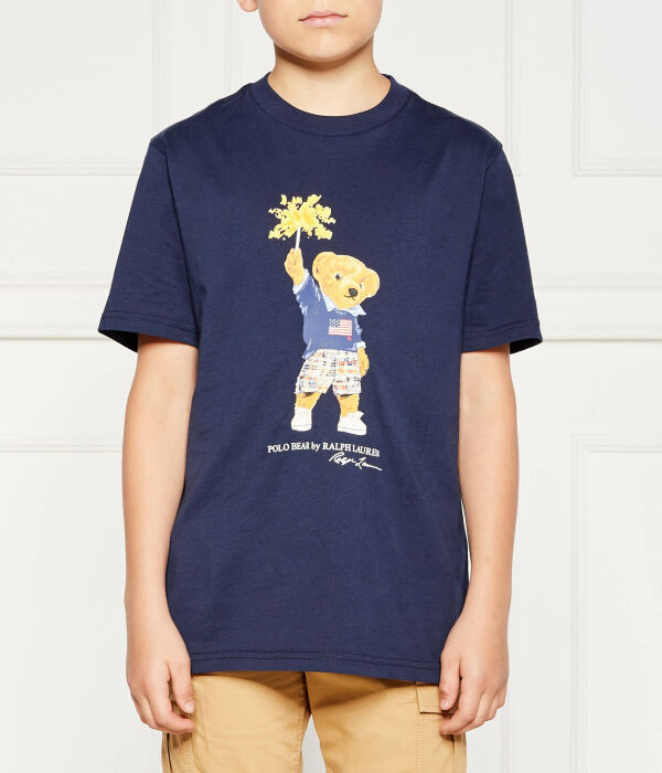 

Футболка детская Polo Ralph Lauren с принтом медведя, синий